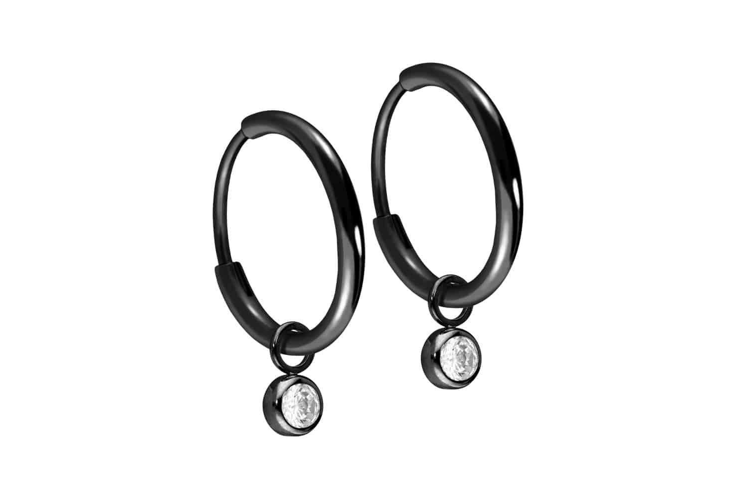 Titan Ohrclicker Creolen RUNDER KRISTALL von Piercingline